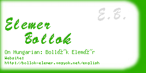 elemer bollok business card